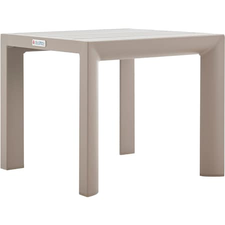 Global Industrial Outdoor Aluminum Slatted Side Table, Tan 437001TN